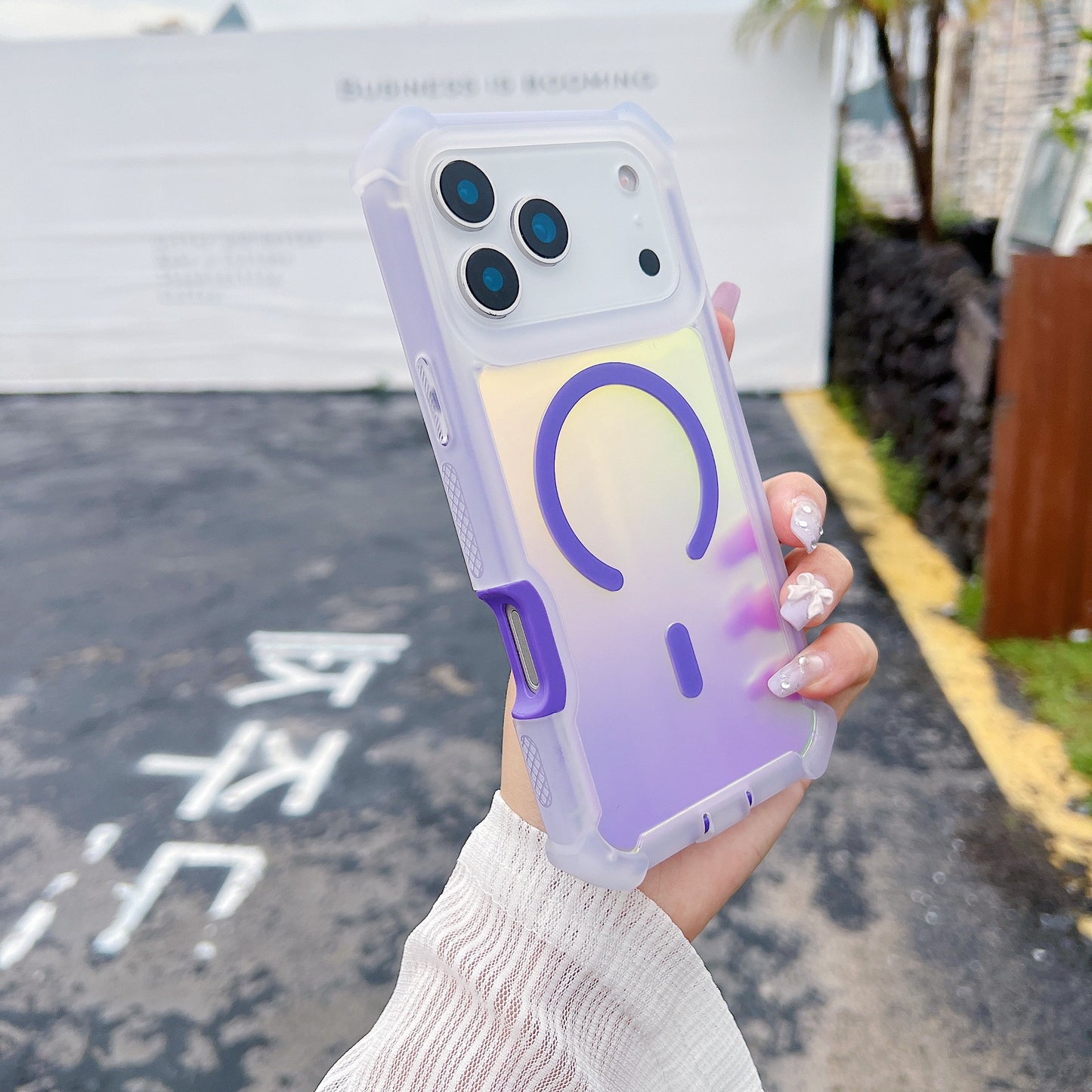 Laser magnetic Apple phone case