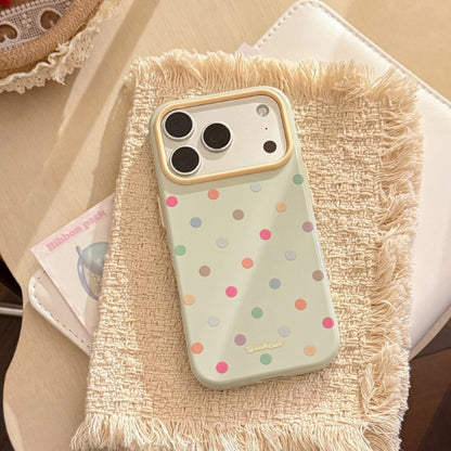 Color-blocked polka dot anti-drop iPhone case
