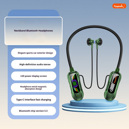 Neck-hanging long-lasting sports-style Bluetooth headset