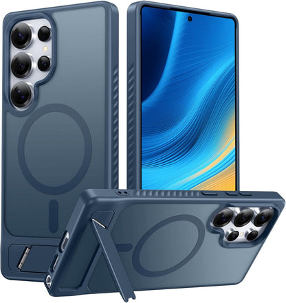 Full-coverage shockproof frosted magnetic stand Samsung phone case