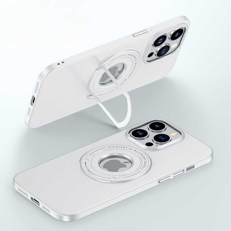 Magnetic invisible pull rod stand Apple phone case