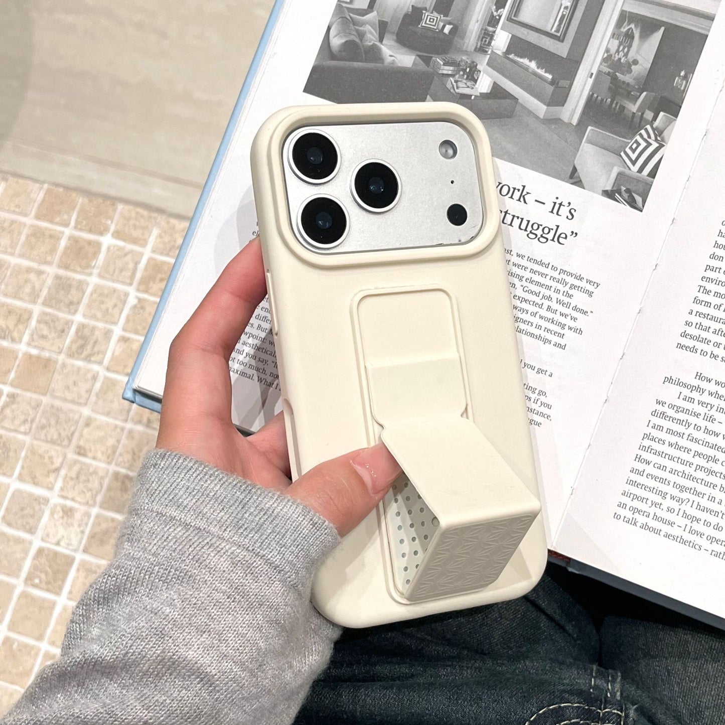 iPhone Case with Integrated Foldable Stand