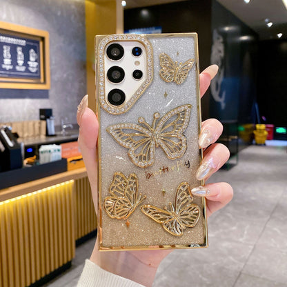 3D Glitter Rhinestone Butterfly Samsung Phone Case