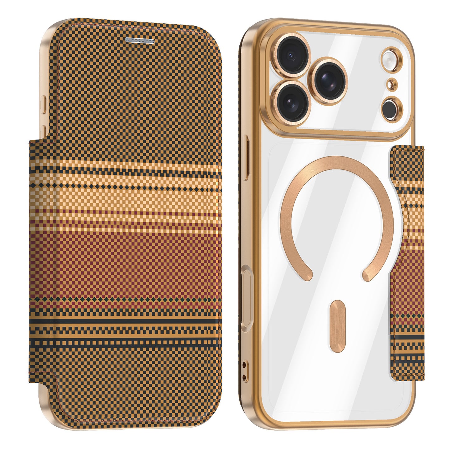 Colorful Shield Flip Magnetic Apple Phone Case