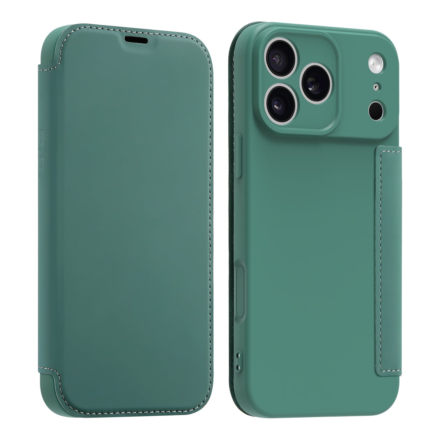 Flip solid color leather Apple phone case