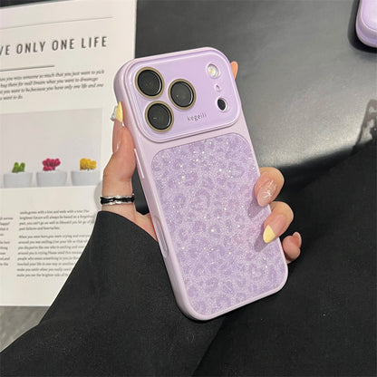 Classic leopard print large window Apple phone case