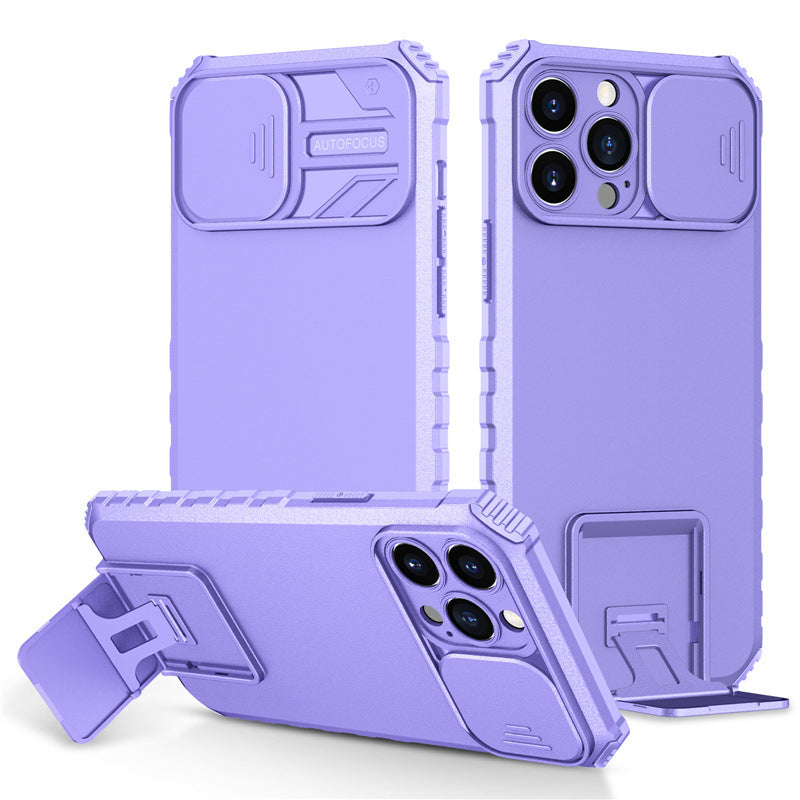 Creative sliding window 3D stand for Apple phone case