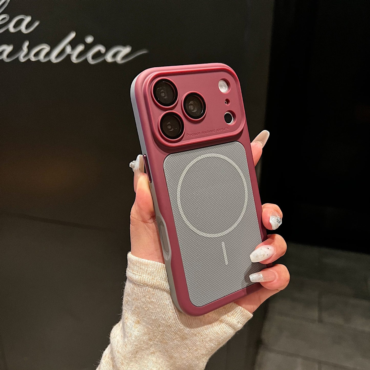 Armor Shield Dot Pattern Magnetic Apple Phone Case