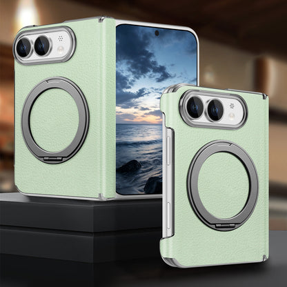 Korean style vegan leather magnetic rotating stand iPhone Duo phone case