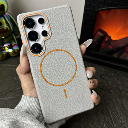 Litchi leather texture fine circle magnetic Samsung mobile phone case