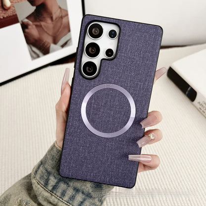 Solid color fabric magnetic Samsung phone case