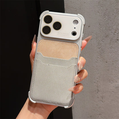 Leather SIM card slot four-corner anti-drop iPhone case