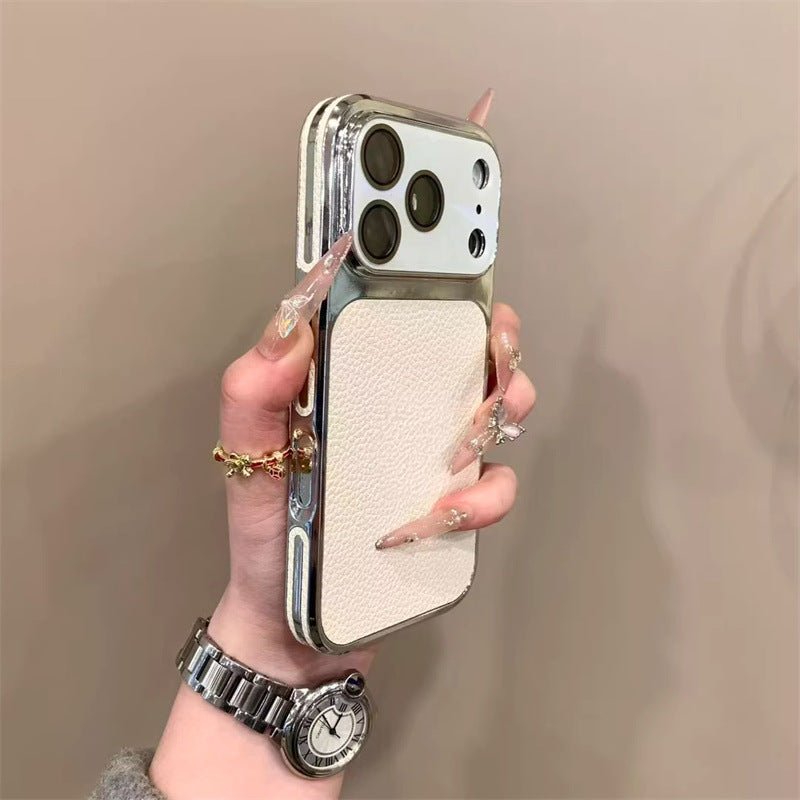 Lychee-patterned CD-patterned Apple phone case