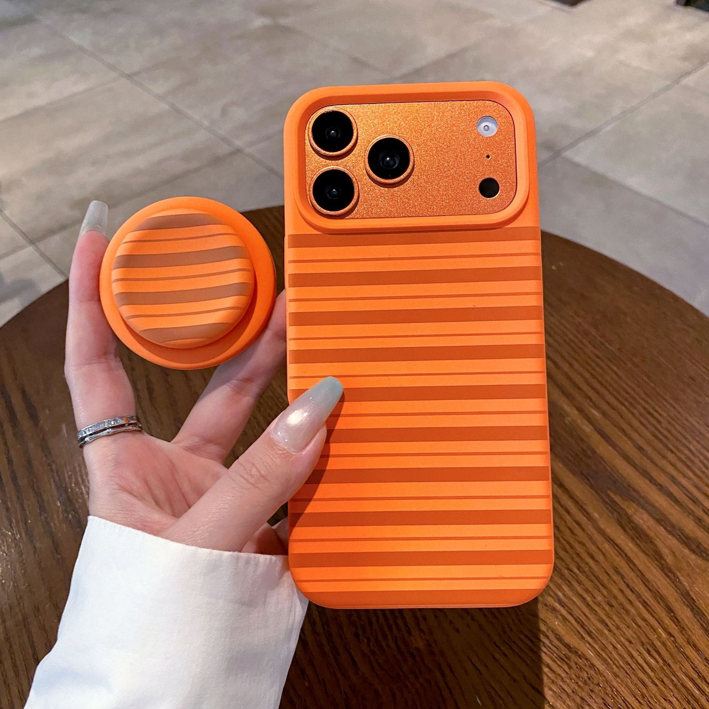Stylish Striped Magnetic Silicone iPhone Case with Large Cutouts