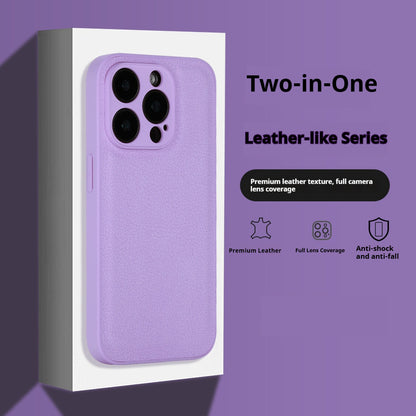 Niche two-in-one litchi pattern Apple mobile phone case