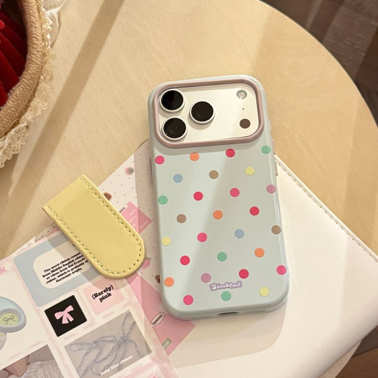 Color-blocked polka dot anti-drop iPhone case