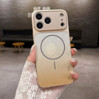 Gradient glitter starry sky magnetic Apple phone case