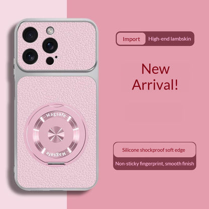 Skin-friendly lambskin magnetic stand Apple phone case
