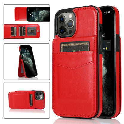 Flip-top solid color SIM card slot leather case for Apple iPhone