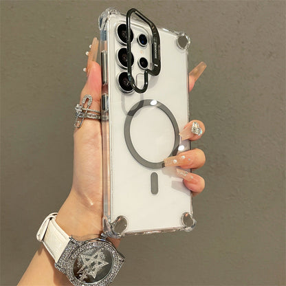 Hardware-invisible lens holder magnetic Samsung phone case