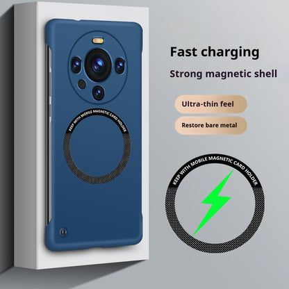 Skin-feeling magnetic solid color borderless Huawei phone case