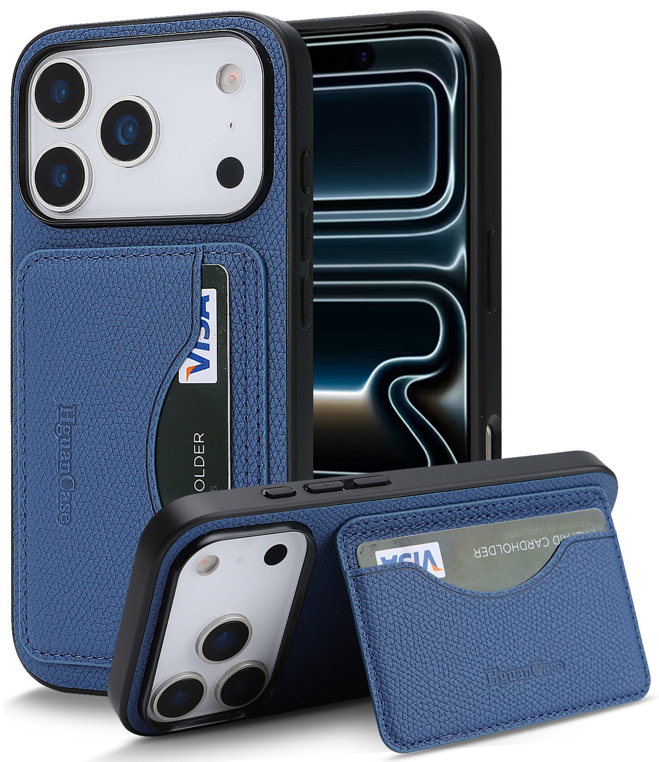 Apple phone case with stand and card slot