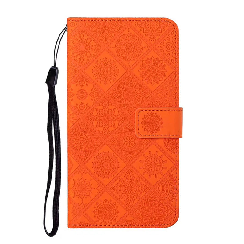 Embossed leather Apple phone case