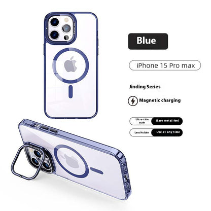 Transparent magnetic contact lens holder anti-fall iPhone case