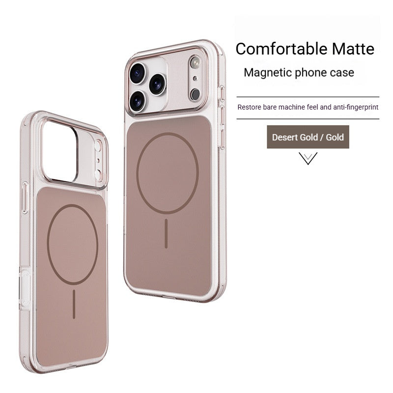 Simple and stylish transparent magnetic Apple phone case
