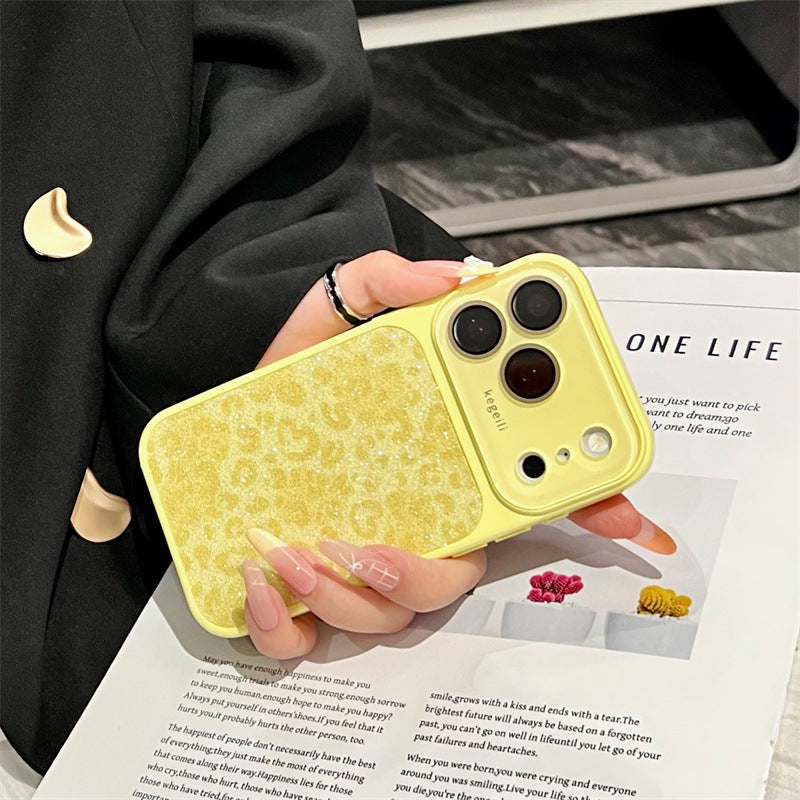 Classic leopard print large window Apple phone case