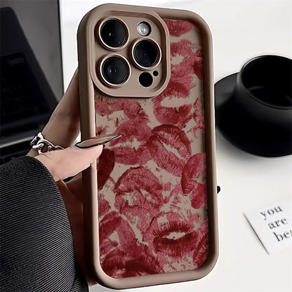 Full-screen lip print anti-drop Apple phone case