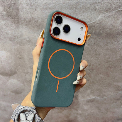Elephant leather texture anti-drop magnetic Apple phone case