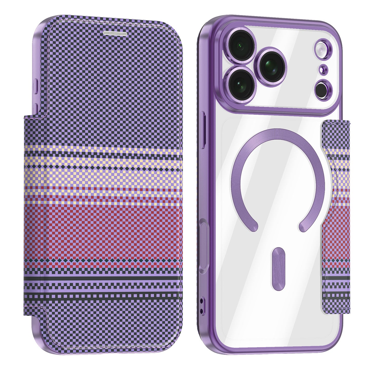 Colorful Shield Flip Magnetic Apple Phone Case