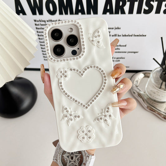Creative Heart Butterfly Apple Phone Case