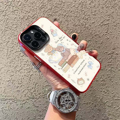 Cute Creamy Bear Anti-drop Apple Phone Case