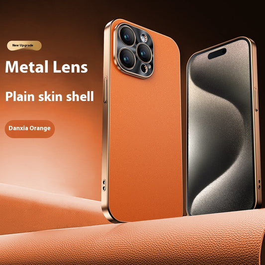 Electroplating leather texture Apple phone case