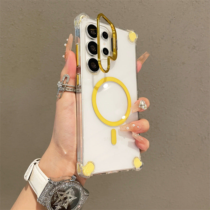 Hardware-invisible lens holder magnetic Samsung phone case