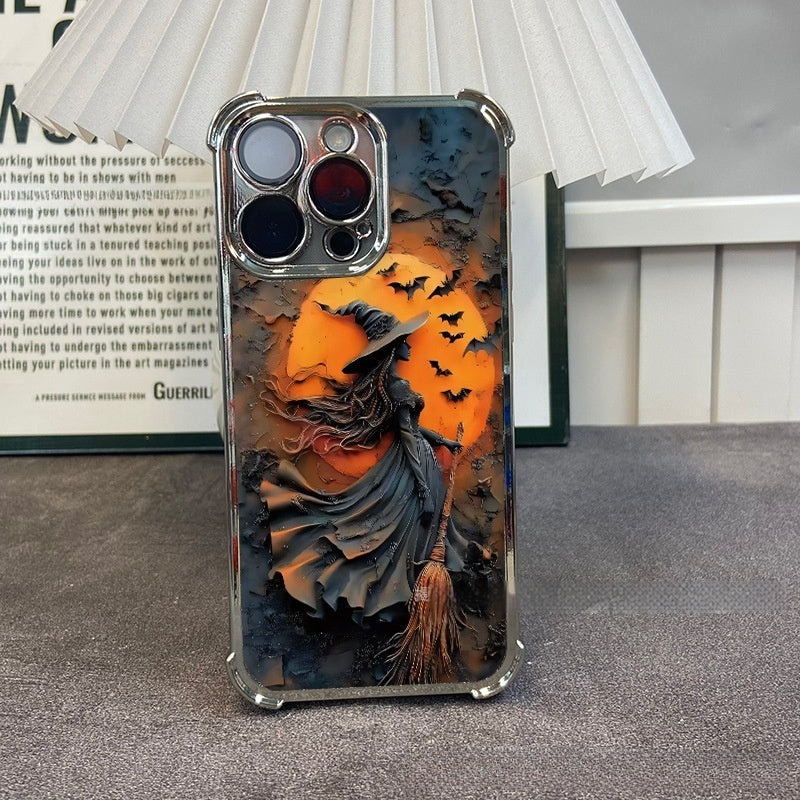 Halloween Witch Electroplated Shockproof iPhone Case