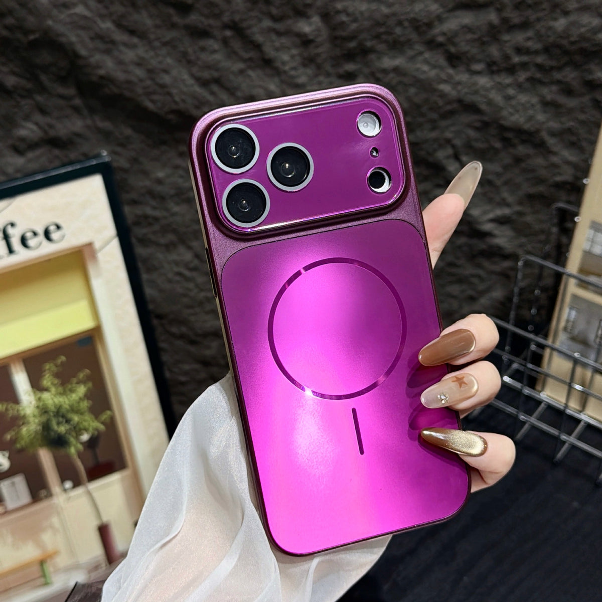 Flowing Light Thin Circle Magnetic Apple Phone Case