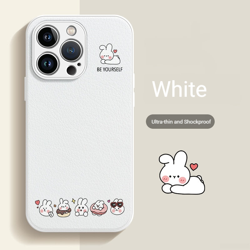 Skin-textured bunny donut iPhone case