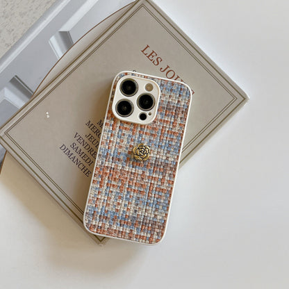 3D Camellia Woven Pattern Apple Phone Case