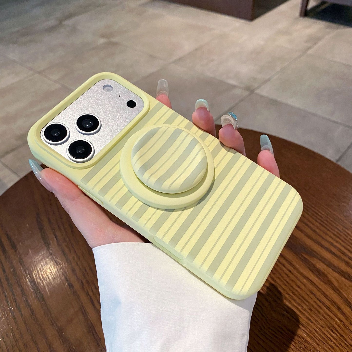 Stylish Striped Magnetic Silicone iPhone Case with Large Cutouts