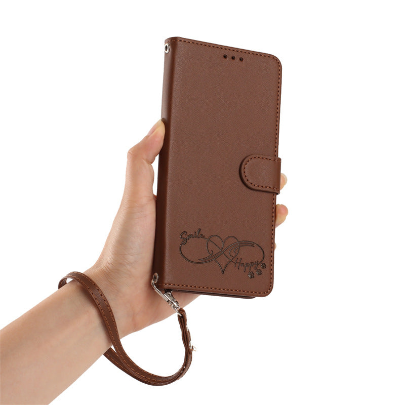 Heart-shaped letter leather Apple phone case