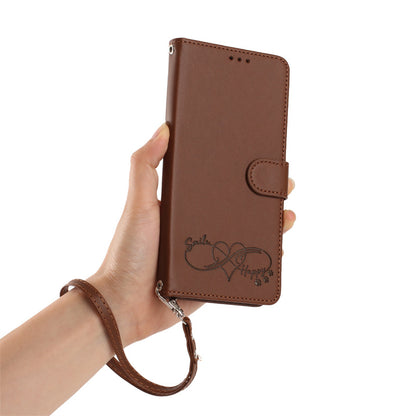 Heart-shaped letter leather Apple phone case