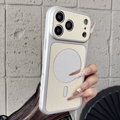 Lychee-textured mirror magnetic Apple phone case