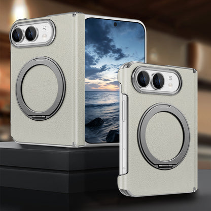 Korean style vegan leather magnetic rotating stand iPhone Duo phone case