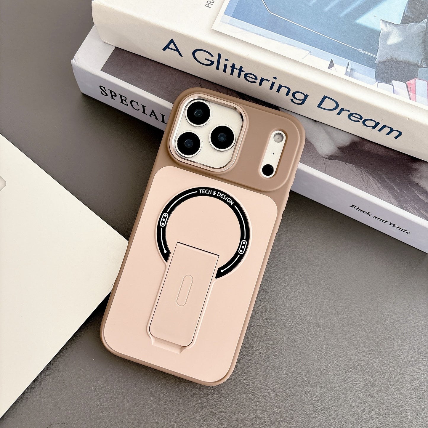 Frosted Invisible Magnetic Stand Apple Phone Case