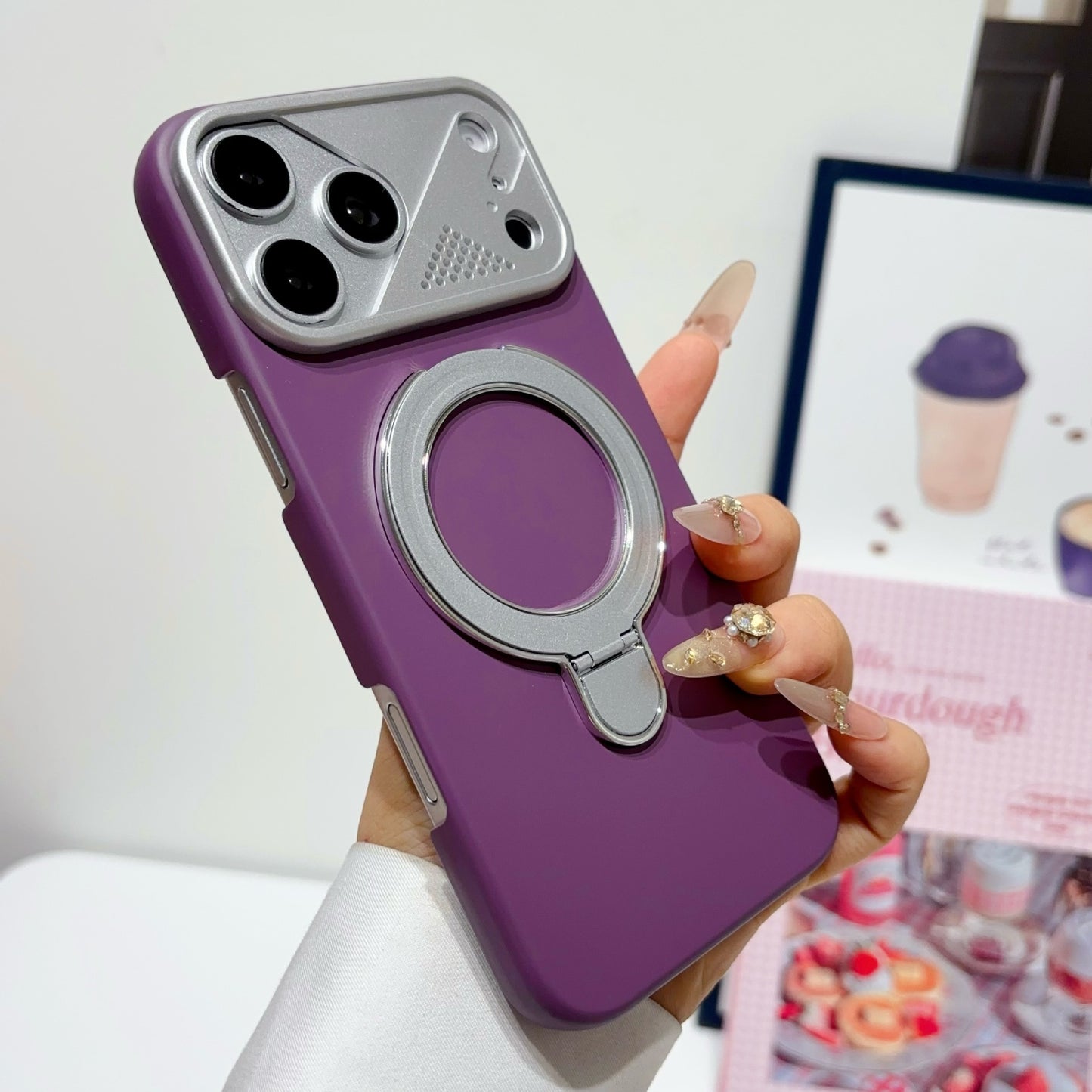 Magnetic Invisible Kickstand PC Case for iPhone