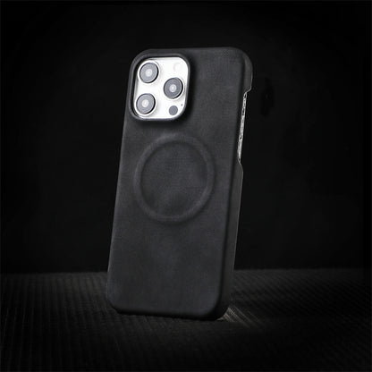 Skin-feeling sheepskin magnetic iPhone case