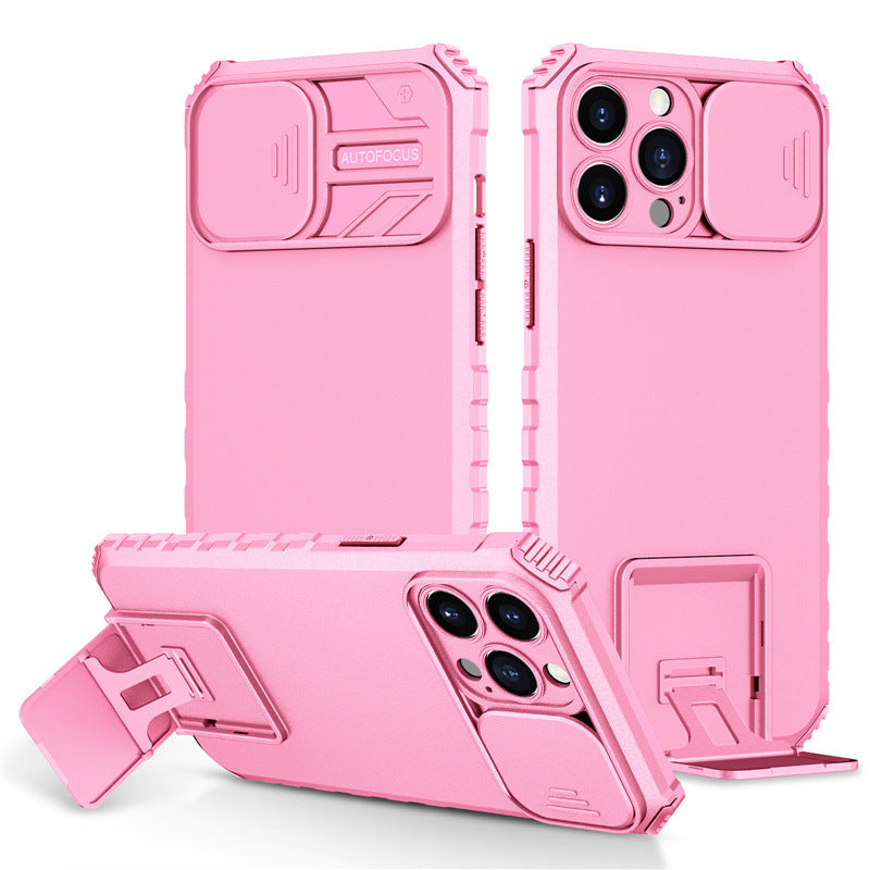 Creative sliding window 3D stand for Apple phone case